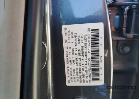 2010 Acura Tsx из США, поврежденный, VIN JH4CU4F62AC002562